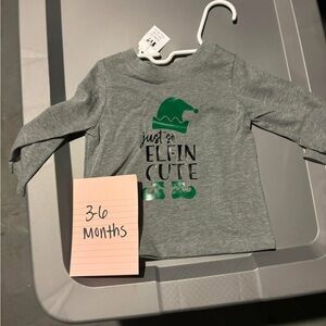 Gray and Green Kids Long Sleeve Shirt